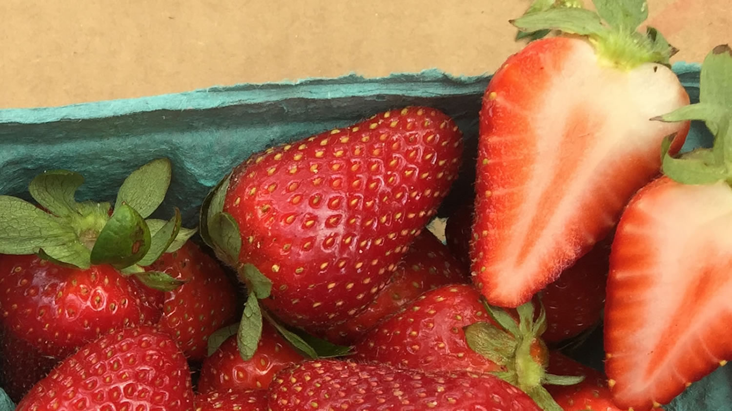 Strawberries in a crate